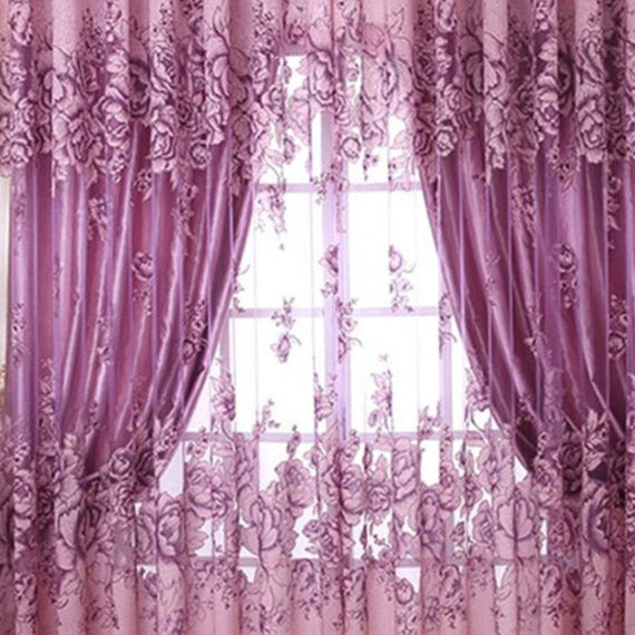 Firana woalowa w duży kwiatowy wzór