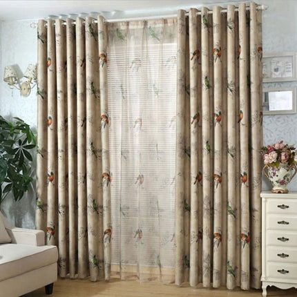 Firana z nadrukiem kolorowych ptaków