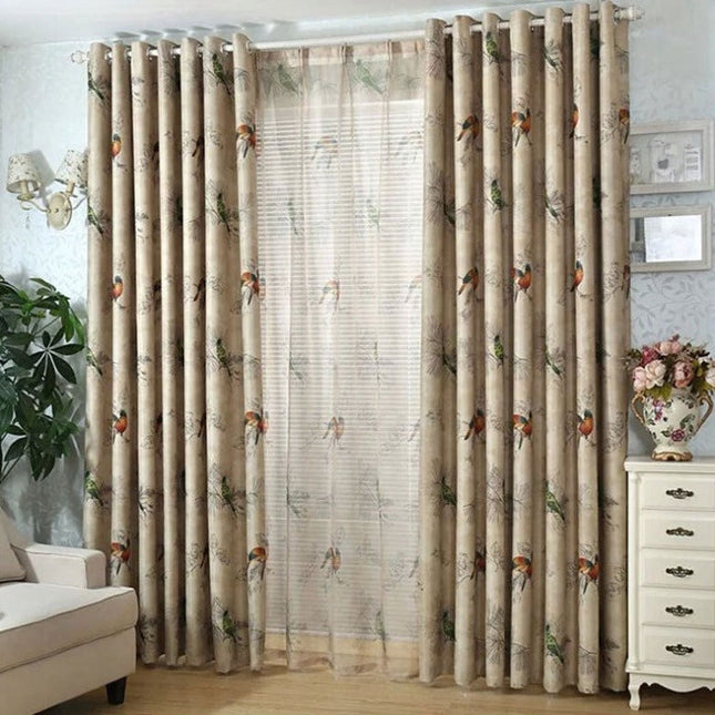 Zasłona w ptaki w stylu vintage