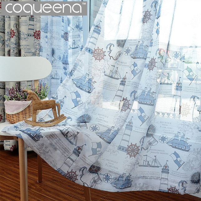 Firanka dziecięca w motywy marynistyczne