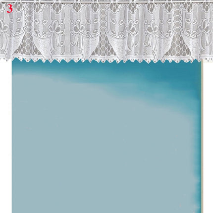 Koronkowa zazdrostka kuchenna w łuk