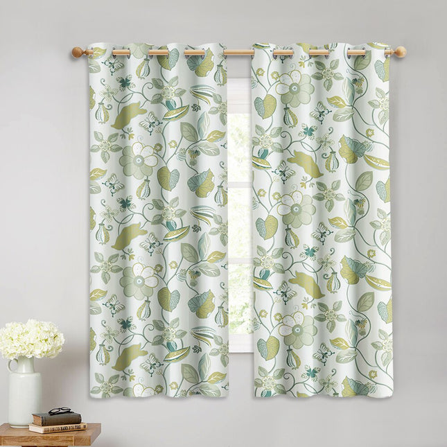 Kolorowa zasłona w kwiaty i motyle