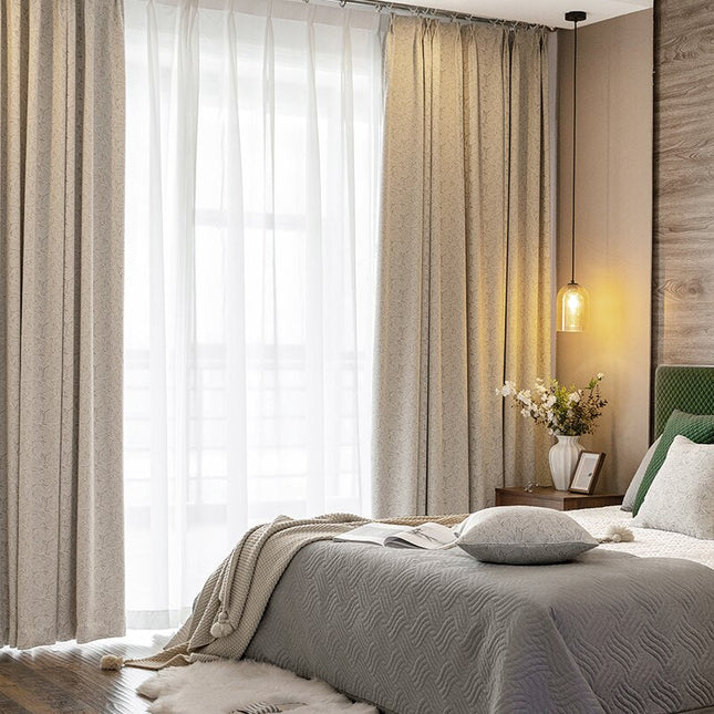 Kremowa zasłona zaciemniająca strukturalna