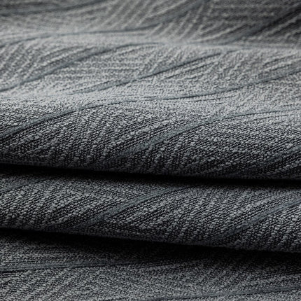 Szara zasłona blackout o strukturze lnu