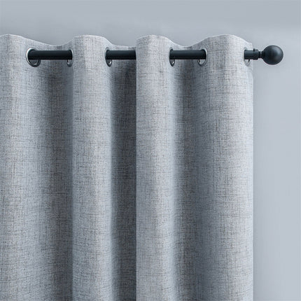Szara zasłona lniana na przelotkach