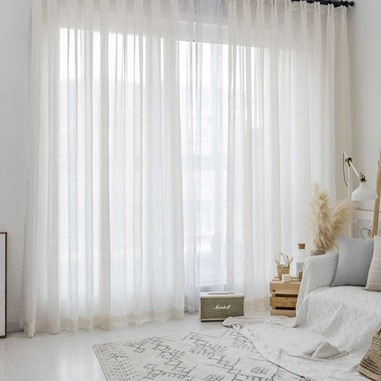 Naturalna lniana firana w stylu boho