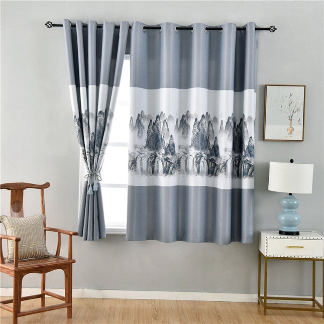 Zasłona z nadrukiem krajobrazu górskiego