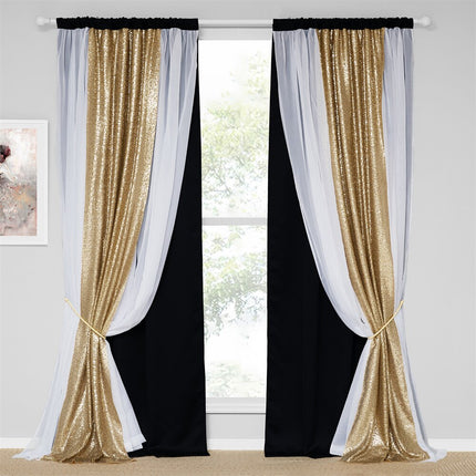 Zasłona zaciemniająca z panelem cekinowym glamour