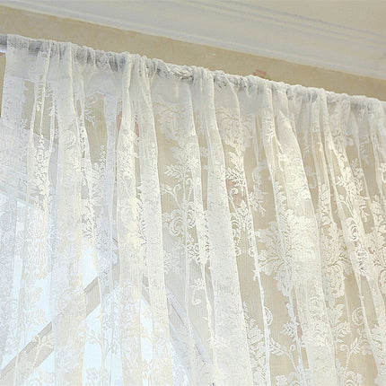 Elegancka firana koronkowa w kwiaty
