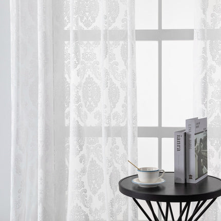 Elegancka firana w adamaszkowy wzór