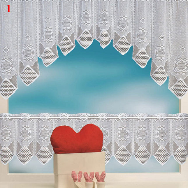 Koronkowa zazdrostka kuchenna w łuk