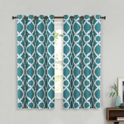 Szara zasłona zaciemniająca w marokański wzór