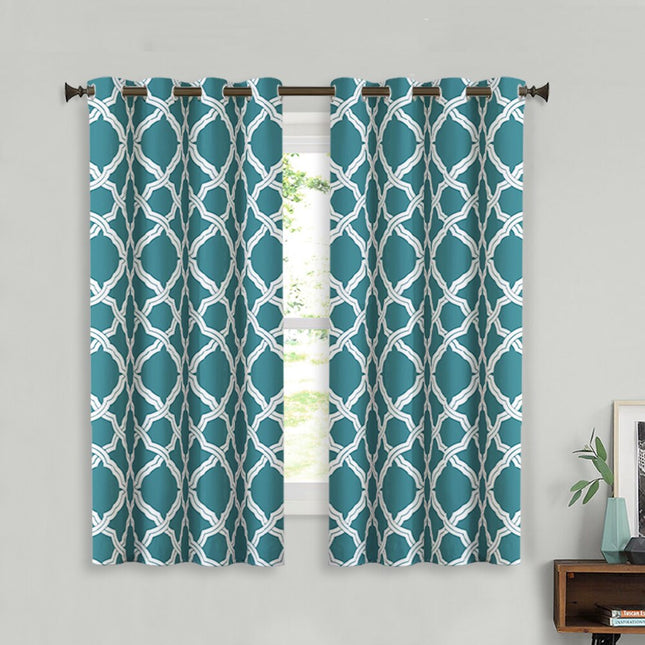 Szara zasłona zaciemniająca w marokański wzór