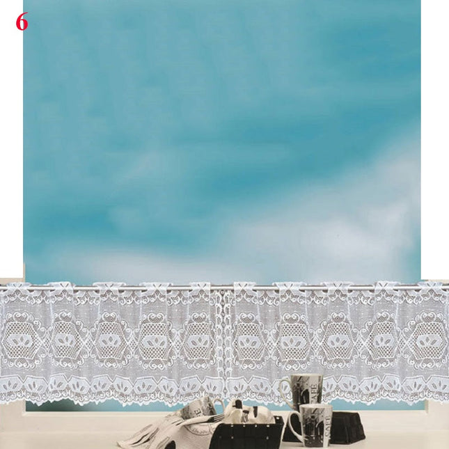 Koronkowa zazdrostka kuchenna w łuk