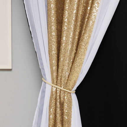 Zasłona zaciemniająca z panelem cekinowym glamour
