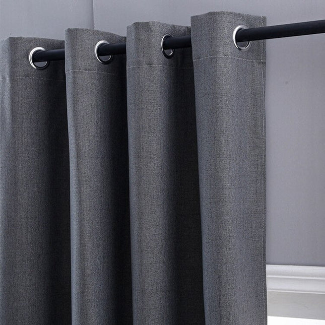 Antracytowa zasłona zaciemniająca o strukturze lnu