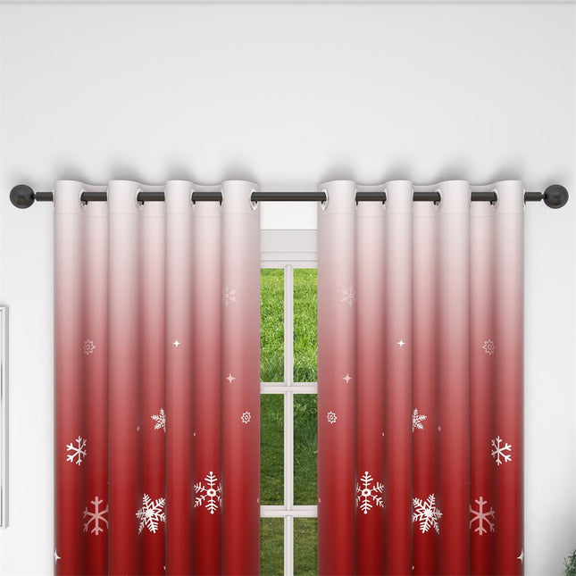 Świąteczna zasłona w płatki śniegu