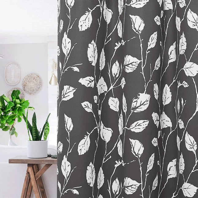 Zasłona zewnętrzna w biały wzór liści