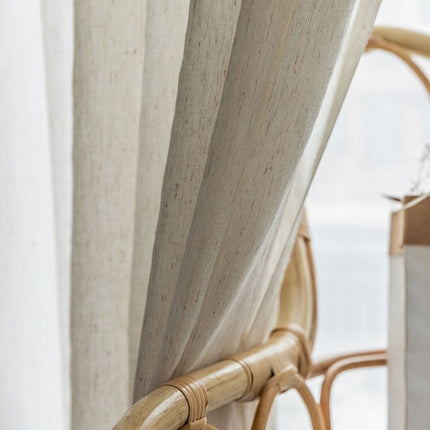 Naturalna lniana firana w stylu boho