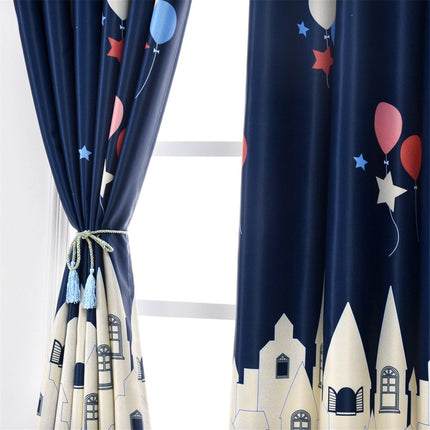 Zasłona do pokoju dziecięcego zamek noc
