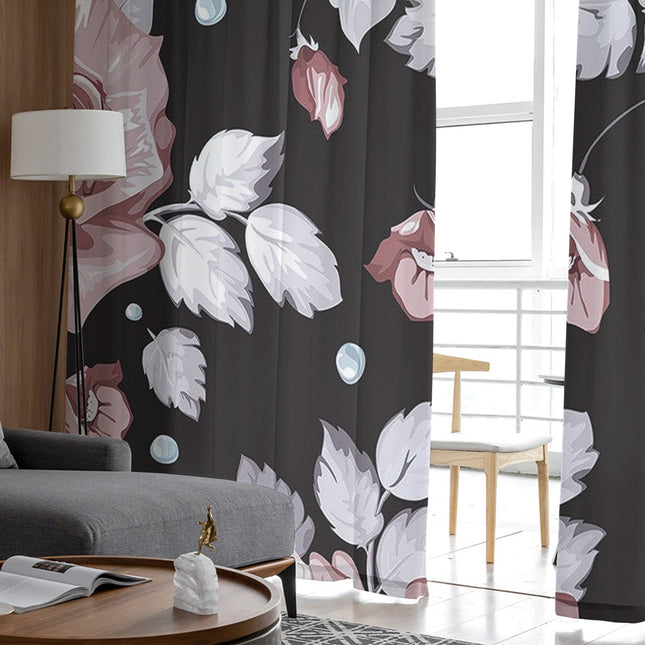 Firana w duże kwiaty w stylu retro