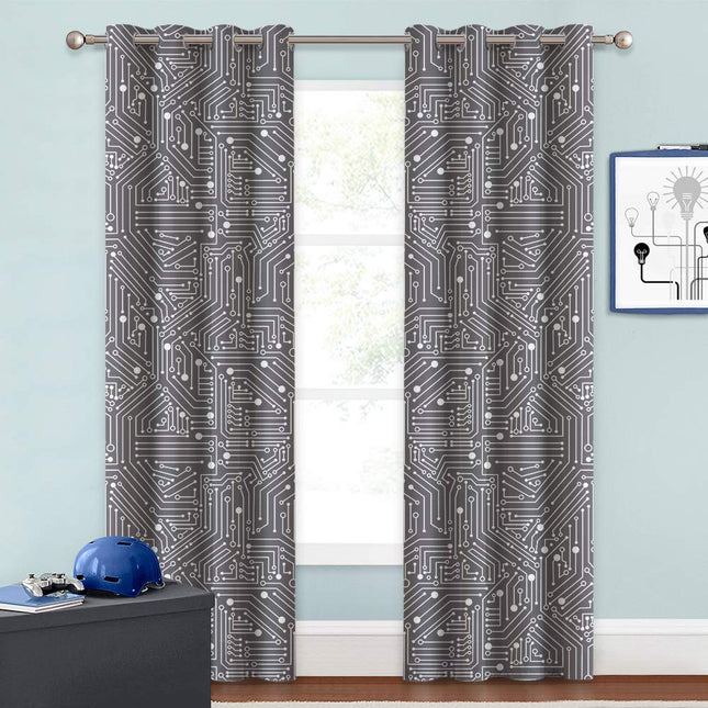 Zasłona dla gracza we wzór elektroniki