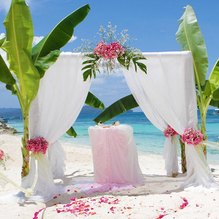 Biały woal do dekoracji ślubnych