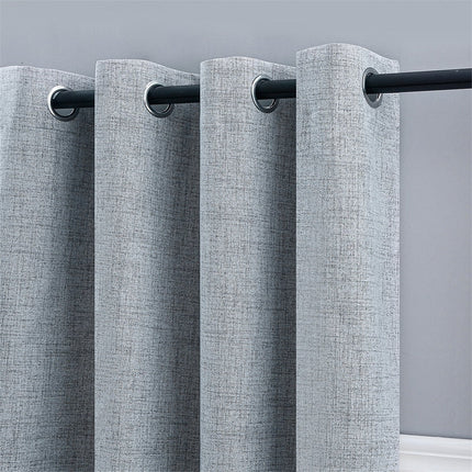 Szara zasłona lniana na przelotkach