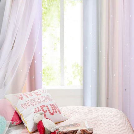 Tęczowa zewnętrzna firanka na taras