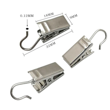 Metalowe żabki z haczykiem do firan