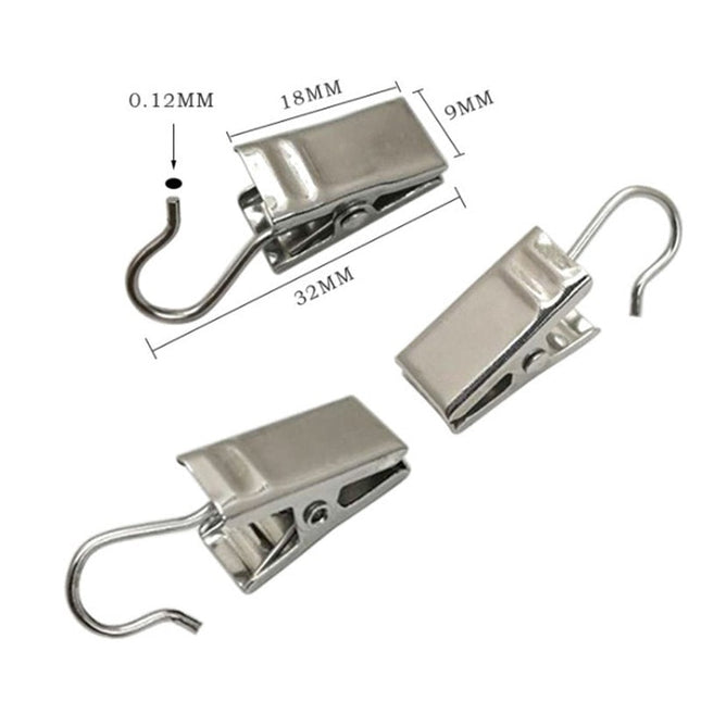 Metalowe żabki z haczykiem do firan