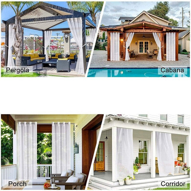 Biała firana ogrodowa na przelotkach