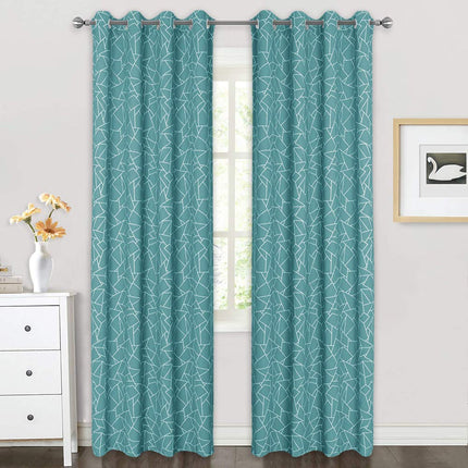 Zasłona zaciemniająca w geometryczny wzór