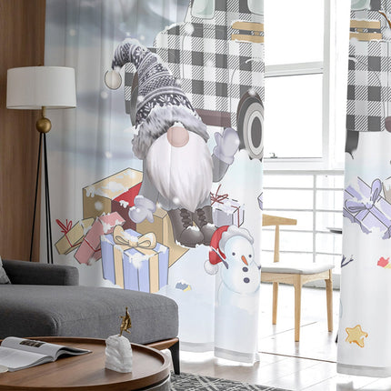 Świąteczna firana z motywem skrzatów