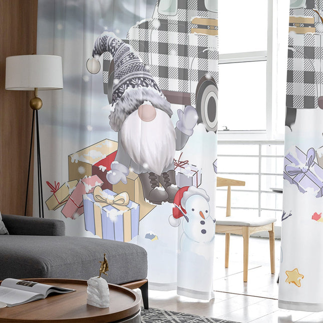 Świąteczna firana z motywem skrzatów