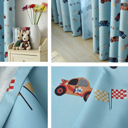 Dziecięca zasłona zaciemniająca w niebieskie autka