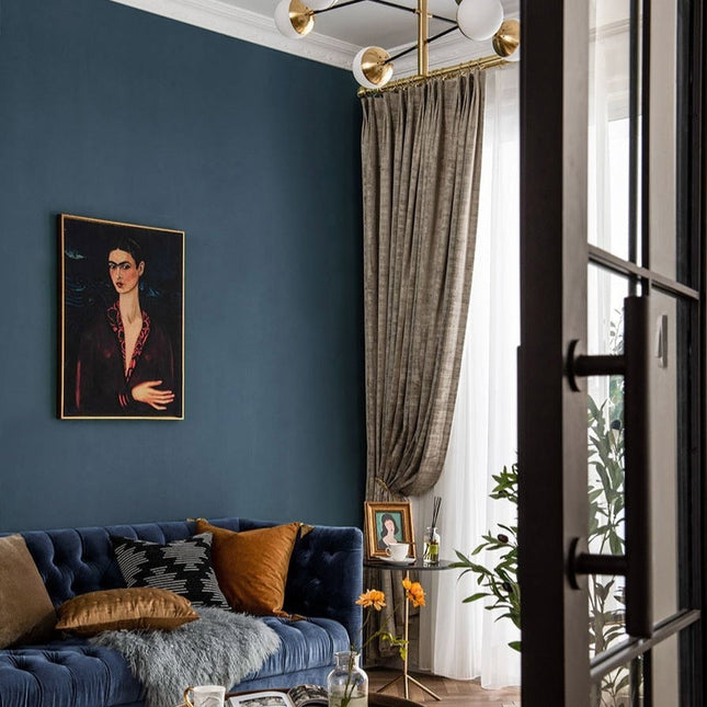 Turkusowa zasłona welurowa zaciemniająca