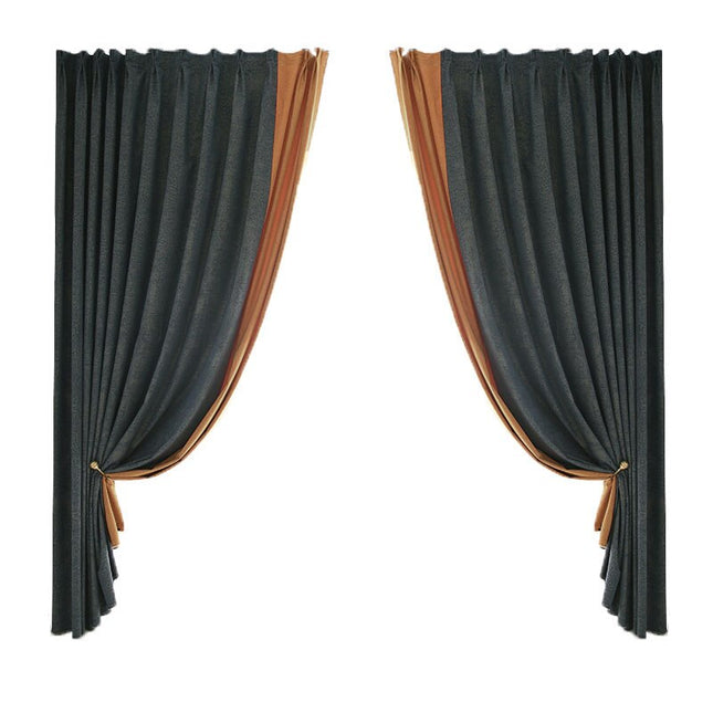 Granatowa zasłona zaciemniająca z złotym wzorem