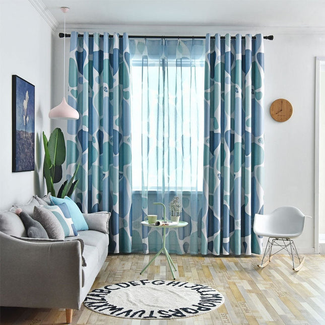 Zasłona zaciemniająca w nowoczesny abstrakcyjny wzór.