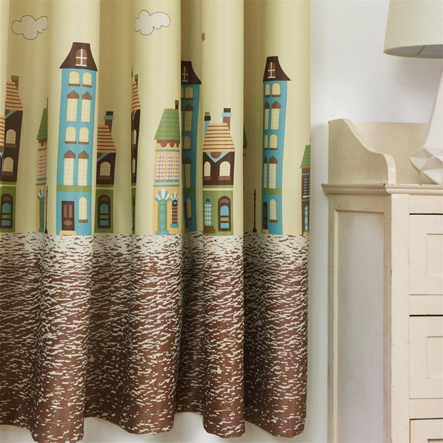 Zasłona do pokoju dziecięcego w domki