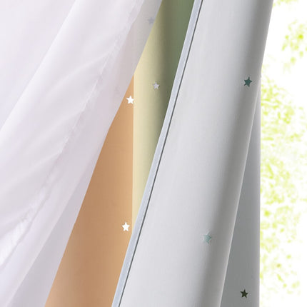 Tęczowa zewnętrzna firanka na taras