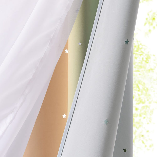 Tęczowa zewnętrzna firanka na taras