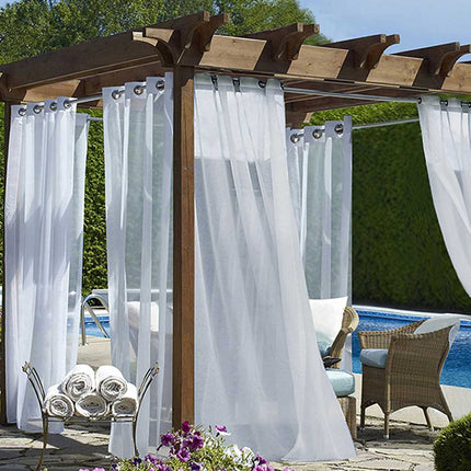 Gładka firana z białego woalu