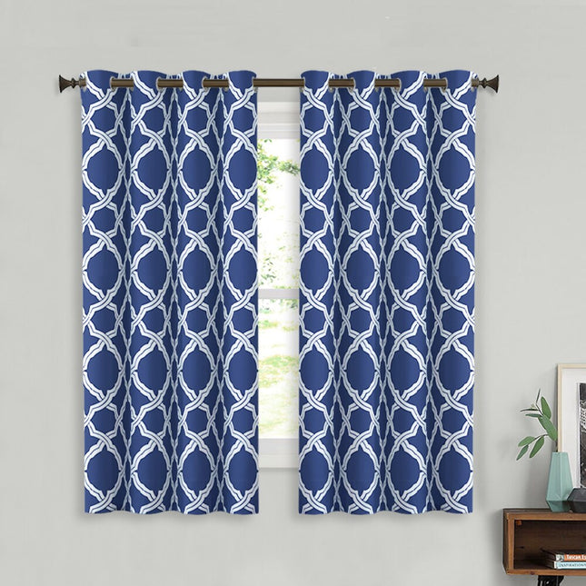 Szara zasłona zaciemniająca w marokański wzór