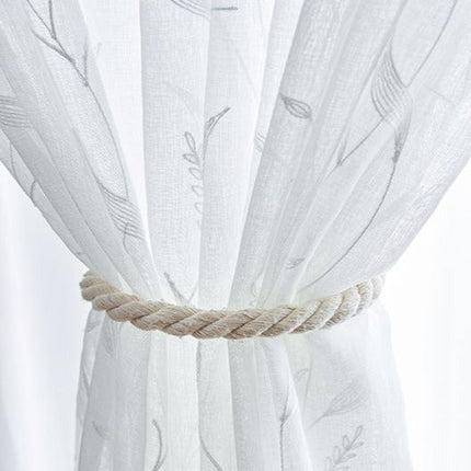 Delikatna firana lniana w gałązki