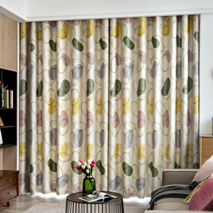 Zasłona w zielono-limonkowe abstrakcyjne wzory