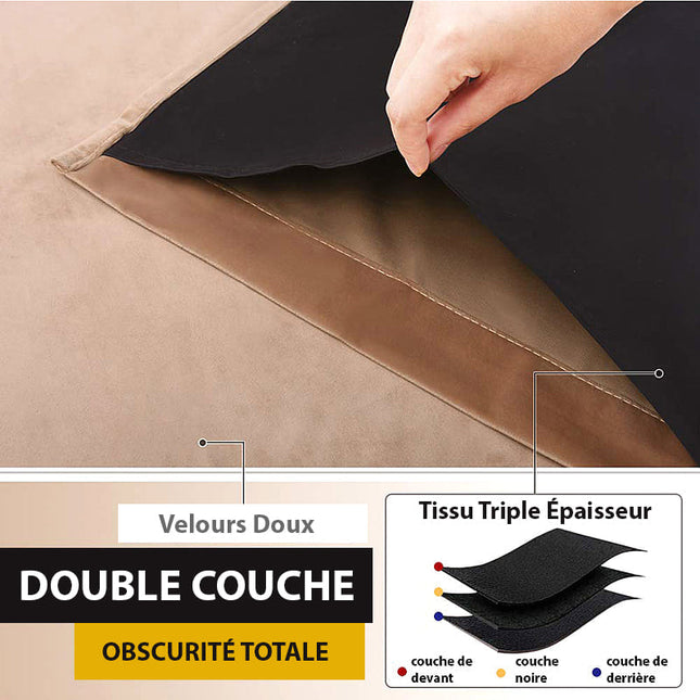 Aksamitna zasłona zaciemniająca beżowa taupe