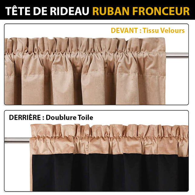 Aksamitna zasłona zaciemniająca beżowa taupe