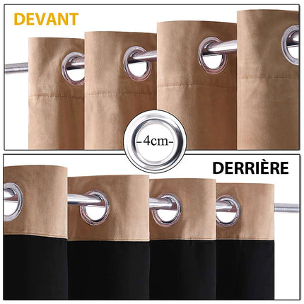 Beżowa zasłona welwetowa zaciemniająca na przelotkach