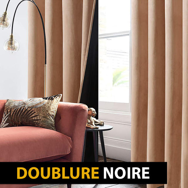 Aksamitna zasłona zaciemniająca beżowa taupe